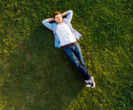 Relaxing on grass